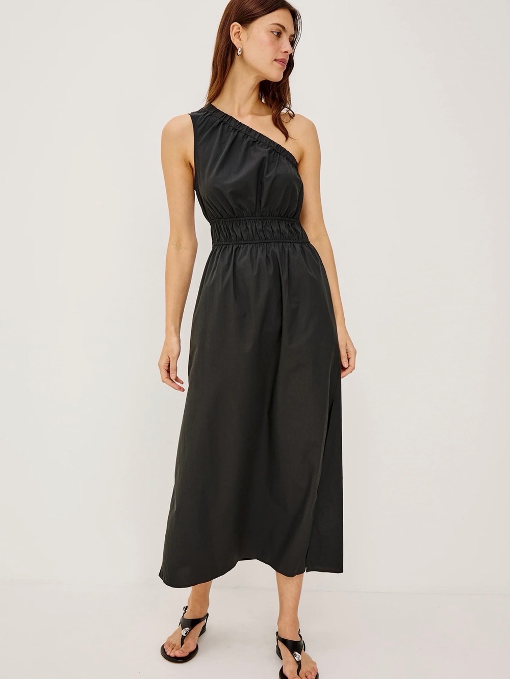 Rails Black One-Shoulder Maxi Dress with Pockets